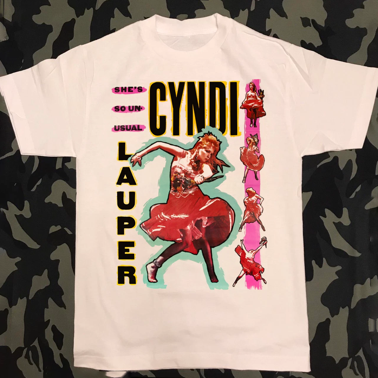 T-shirt Hommage Rétro Cyndi Lauper - Unisexe, Taille S à 5XL, Coton, Fabriqué Aux États-Unis