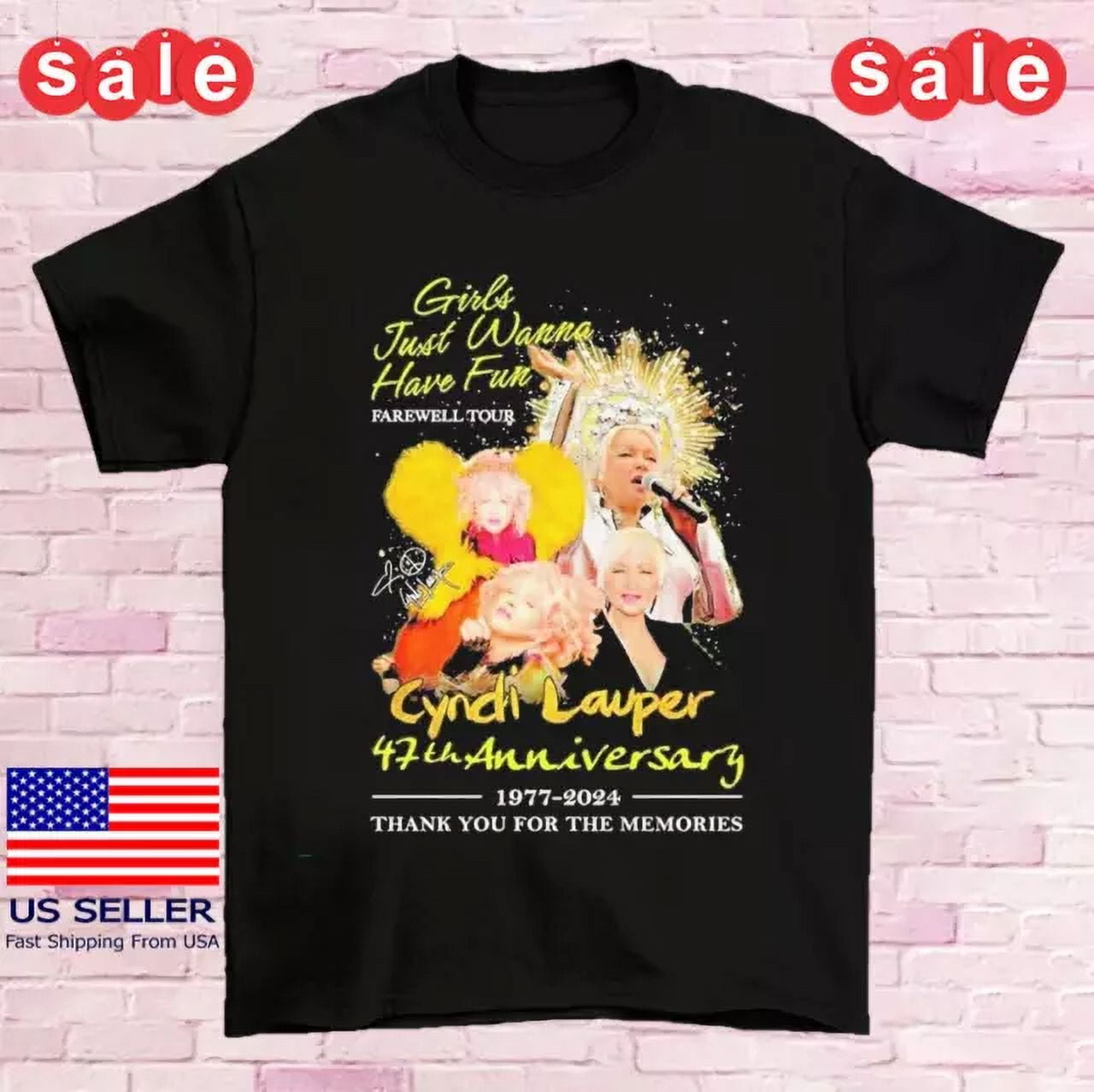Cyndi Lauper Thank You For The Memories Tour 2024 T Shirt Full Size S