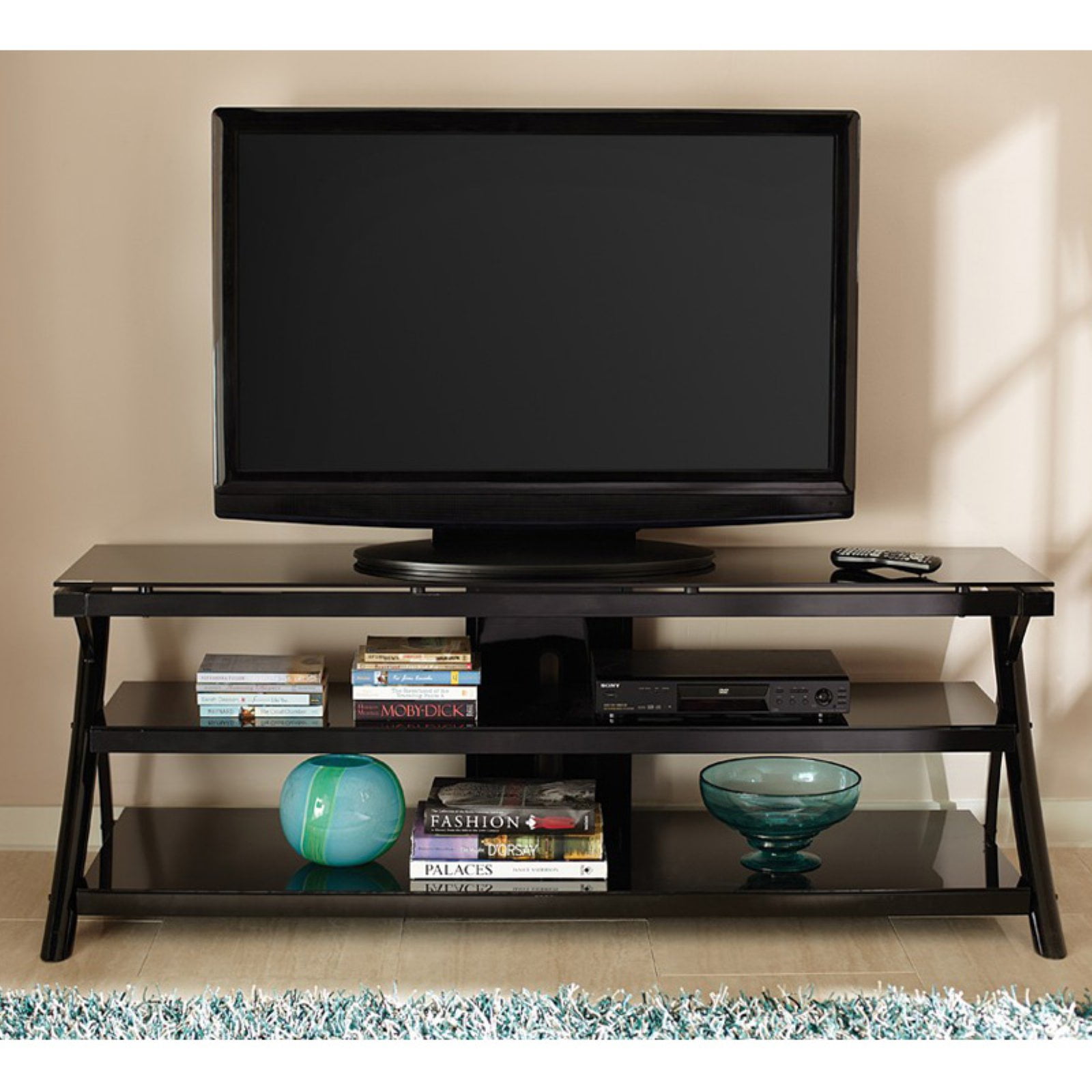 Tv stand with cheap black metal legs
