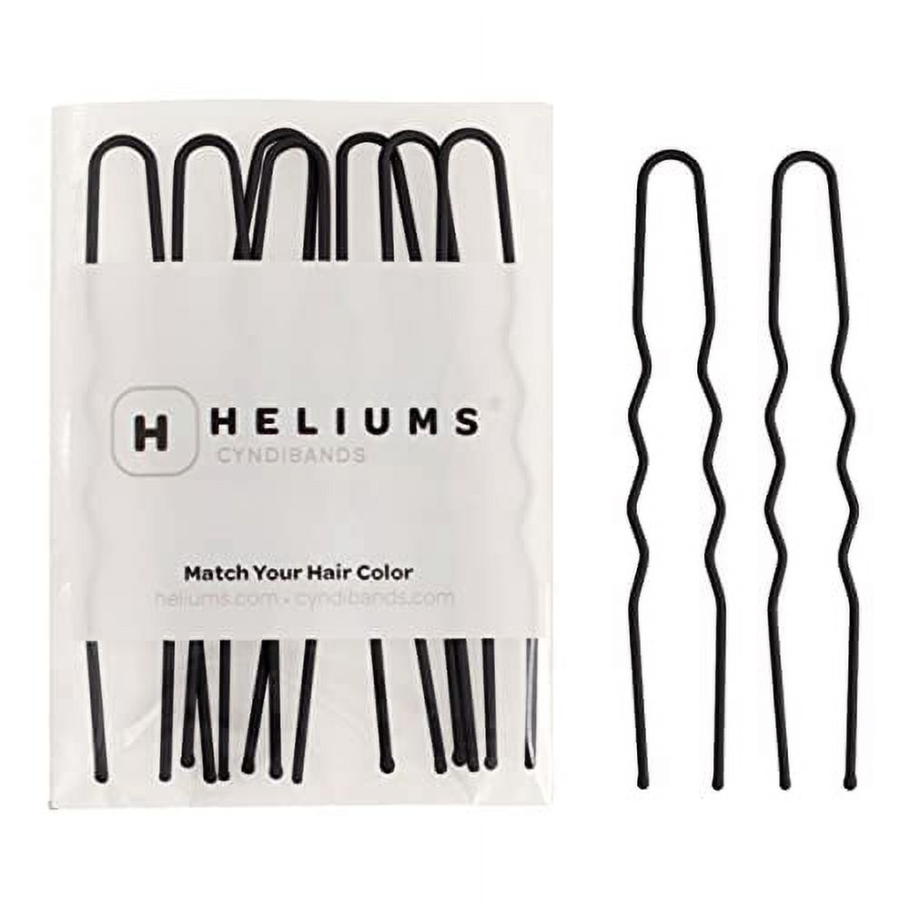 Cyndibands Black Large Sturdy 4 Inch U Shaped Color Match Hair Pins for