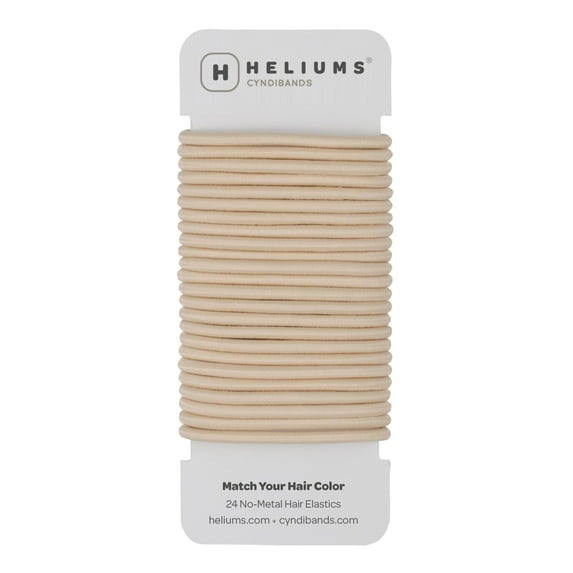 Cyndibands Elastic Hair Ties – Beige Blonde - No Damage 4mm Ponytail Holders for Women & Kids, 24-Pack Hair Elastics in Neutral Colors
