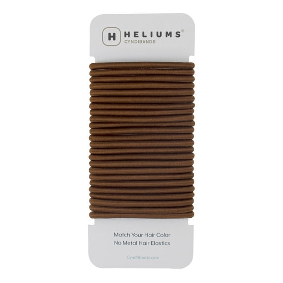 Cyndibands Elastic Hair Ties – Brown - No Damage 4mm Ponytail Holders for Women & Kids, 24-Pack Hair Elastics in Neutral Colors