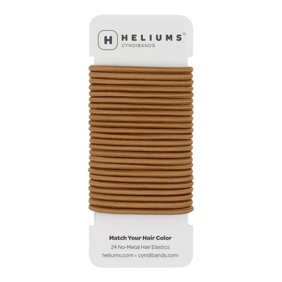 Cyndibands Elastic Hair Ties – Dark Golden Blonde - No Damage 4mm Ponytail Holders for Women & Kids, 24-Pack Hair Elastics in Neutral Colors