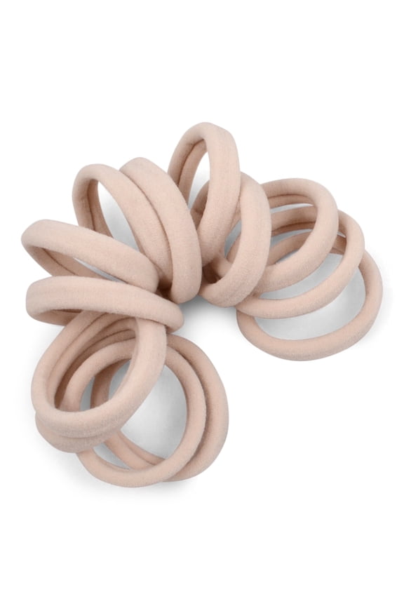 Seamless Hair Ties - Blonde - Gentle Hair Ties No Damage, Standard Size 1.5 Inch, Soft and Stretchy Nylon Fabric Ponytail Holders - 12 Count