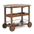 thumbnail image 1 of Cyndy Farmhouse Cottage Dark Oak Acacia Wood Bar Cart, 1 of 6