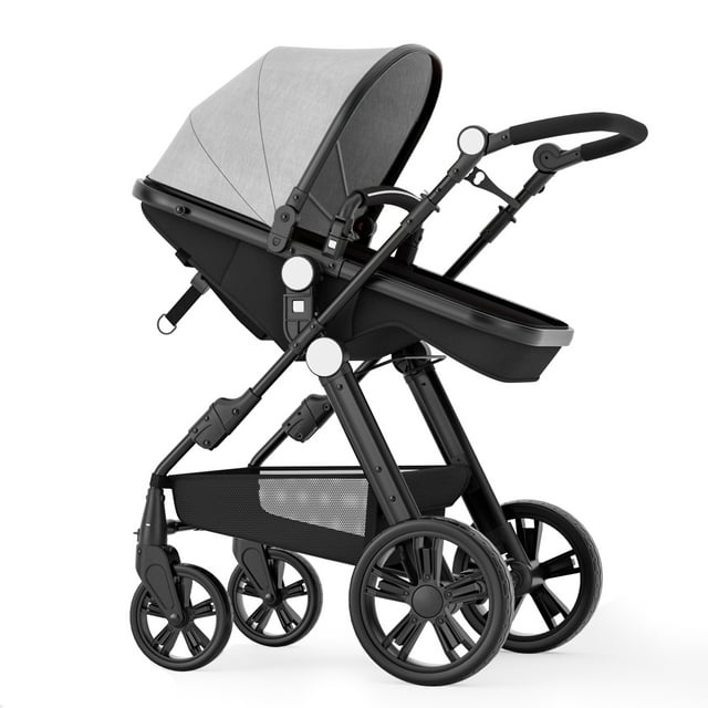 Cynebaby Foldable Baby Newborn Stroller for 0-36 Months Old Babies, Gray