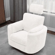 Cynefin Power Recliner Swivel Rocking Nursery Glider Rocker Chair with Headrest, USB and Type-c Port, Corduroy Electric Reclining Sofa Chair Arm Chair for Living Room