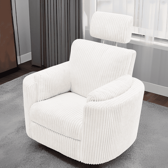 Cynefin Power Recliner Swivel Rocking Nursery Glider Rocker Chair with Headrest, USB and Type-c Port, Corduroy Electric Reclining Sofa Chair Arm Chair for Living Room