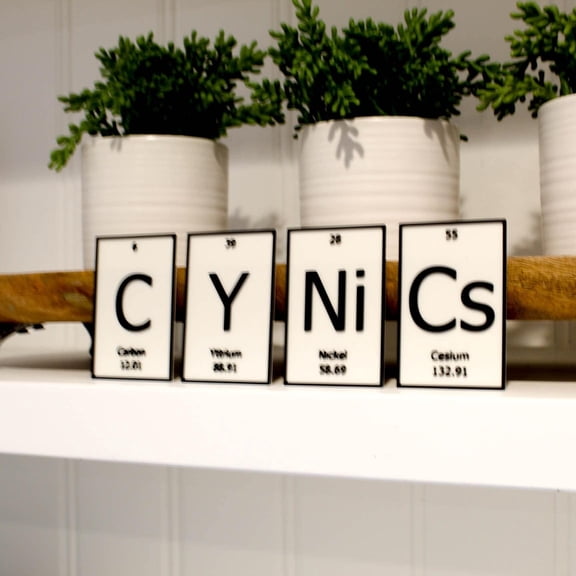 Cynics | Clever Contraption Periodic Table of Elements Wall, Desk or Shelf Sign Custom Color