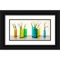 thumbnail image 1 of Cynthia, Ann 32x18 Black Ornate Wood Framed with Double Matting Museum Art Print Titled - Callas in crystal vases, 1 of 4