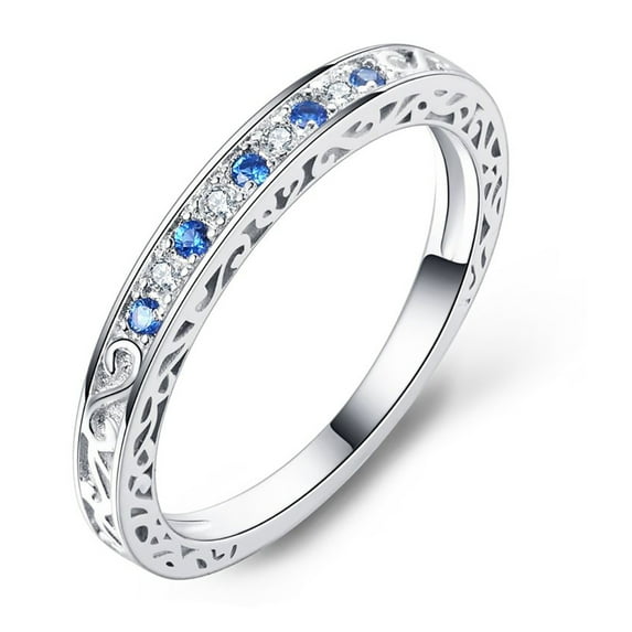 Cynthia Clear Cz Sterling Silver Anniversary Ring Wedding Band Women Ginger Lyne Collection