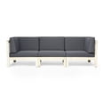 thumbnail image 1 of Cynthia Outdoor Modular Acacia Wood Sofa with Cushions, Weathered Gray and Dark Gray, 1 of 7