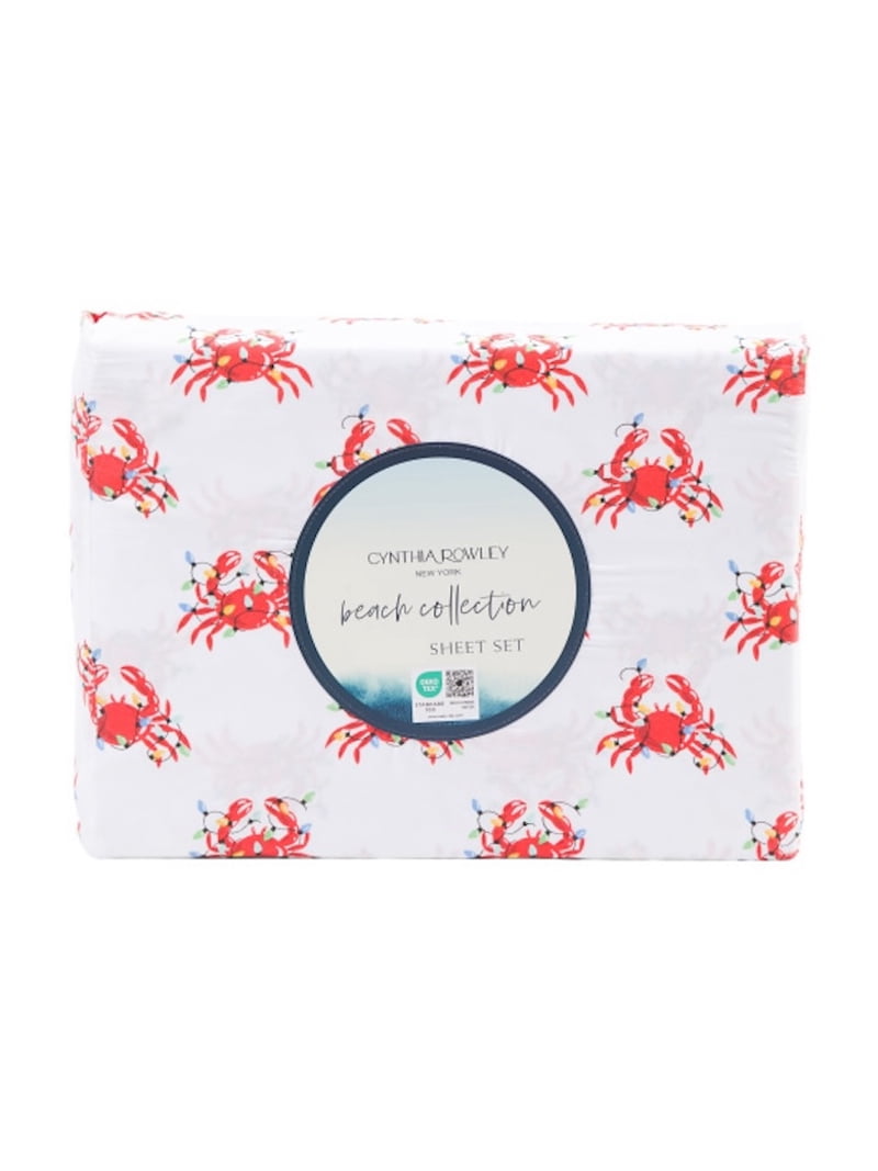【新品】Cynthia Rowleyシンシアローリー ロブスター柄 4枚セット Cynthia Rowley New York Christmas Winter Sheet Set (Holiday Lights