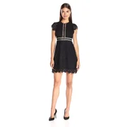 Cynthia Rowley Womens Lace Dress with Ruffles Size 2