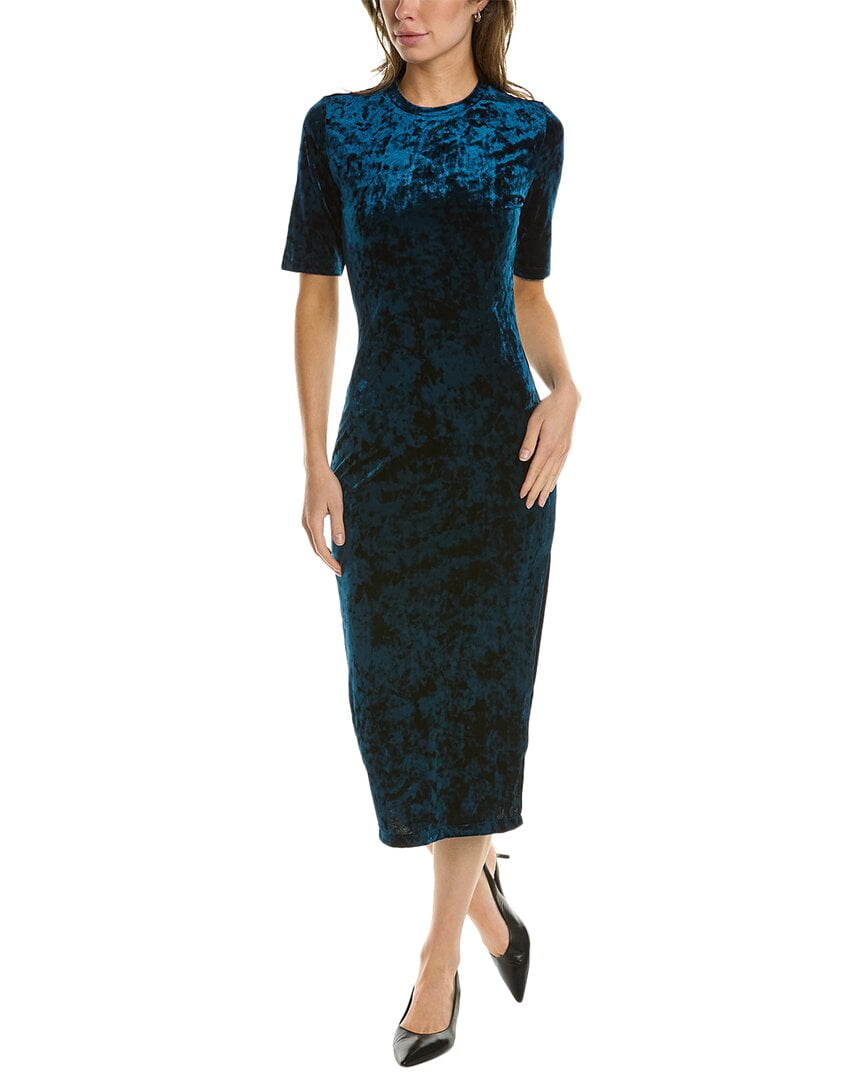 Cynthia Rowley womens Crushed Velvet Midi Dress S Blue Walmart