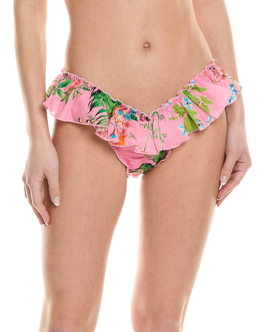 Cynthia Rowley womens  Flirt Ruffle Bikini Bottom, M, Pink - image 1 of 3