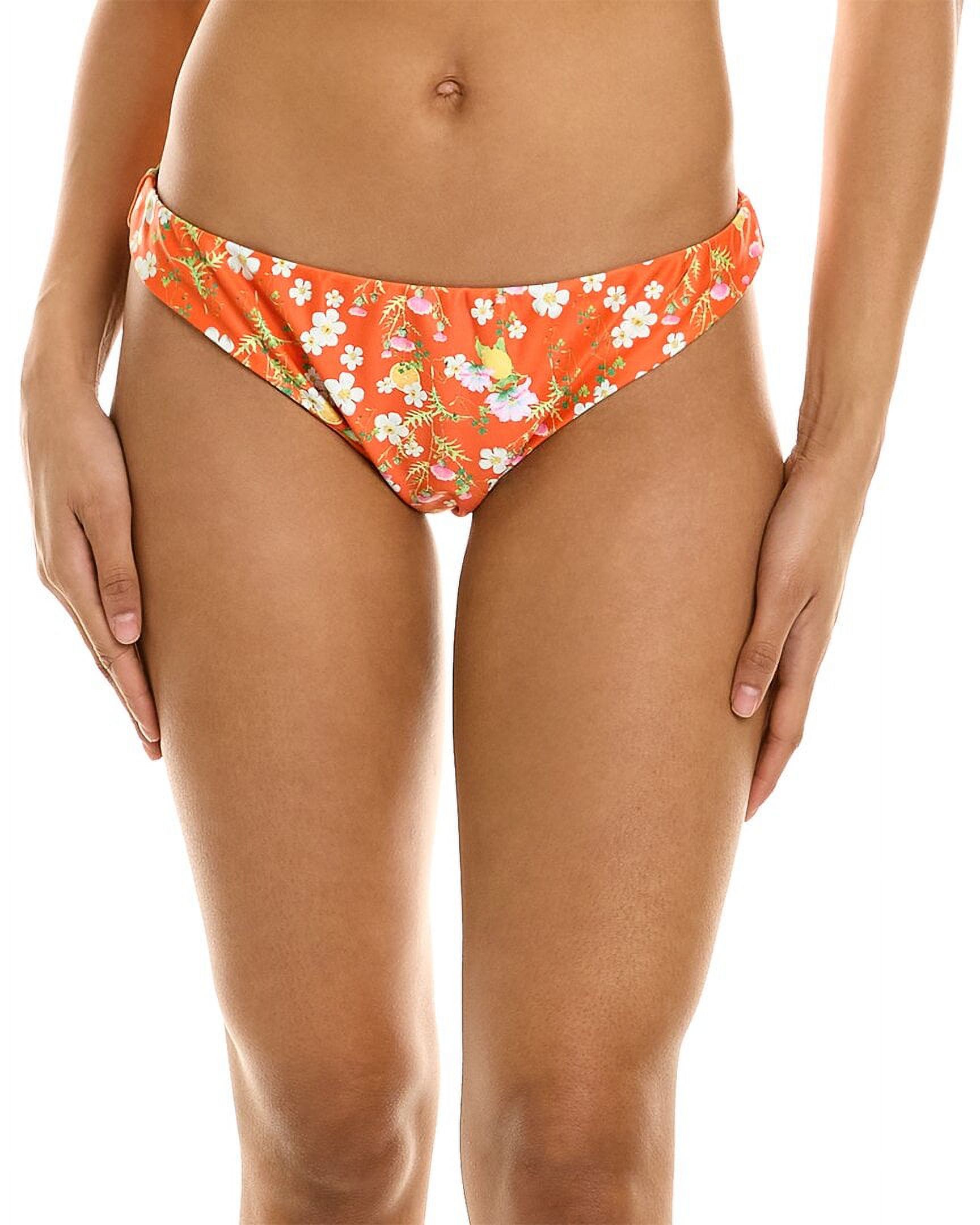 Cynthia Rowley womens  Printed Bikini Bottom, L, Orange - image 1 of 3