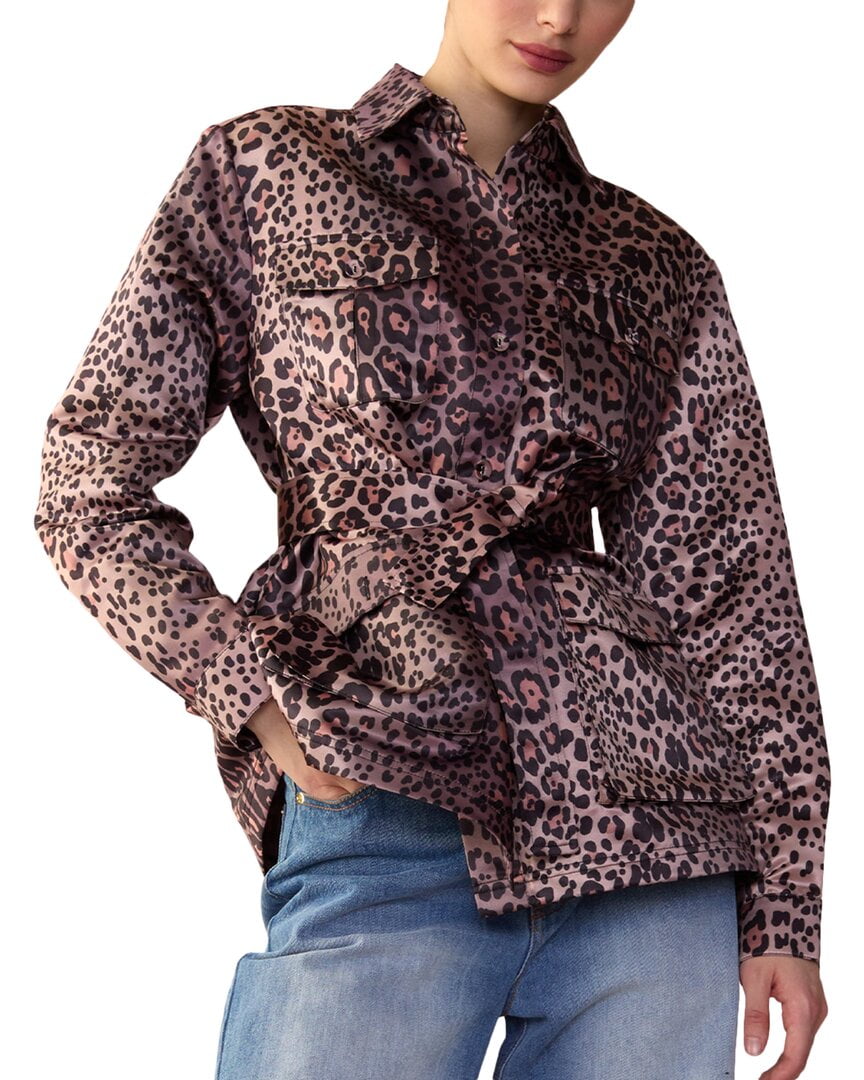Cynthia Rowley Leopardess Satin Safari Jacket- FINAL SALE main image 0