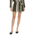 thumbnail image 1 of Cynthia Rowley womens  Vegan Leather Patchwork Mini Skirt, 6, Green, 1 of 3