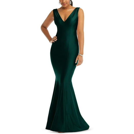 Cynthia & Sahar Womens Sateen Ruched Evening Dress