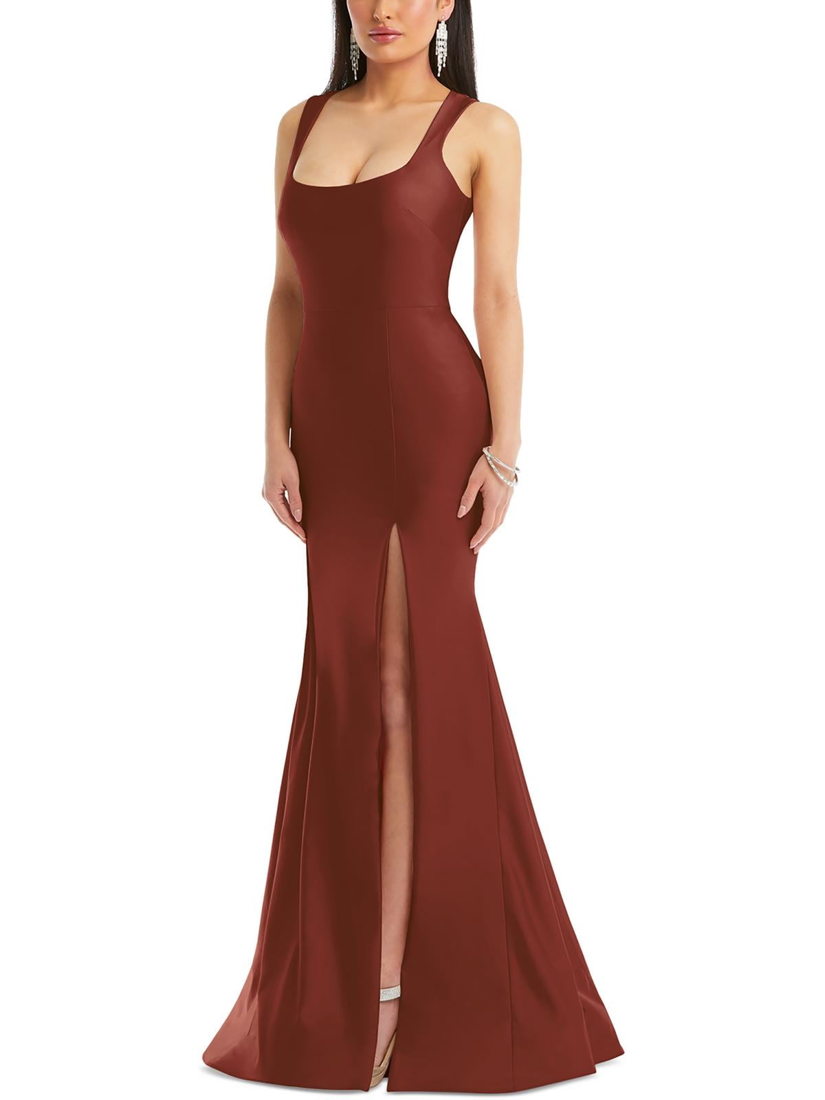 Cynthia Sahar Womens Satin Mermaid Evening Dress