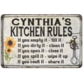 thumbnail image 1 of Cynthia's Kitchen Rules Chic Sign Vintage Decor 12 x 18 Matte Finish Metal 112180032031, 1 of 1