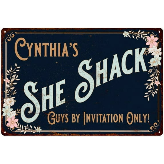 Cynthia's SHE SHACK Gift Sign Metal Wall Decor 8x12 Mom 108120060031
