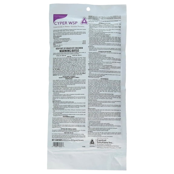 Cyper WSP Insecticide  1 Envelope (4 Water Soluble Packets) by Control Solutions, Inc