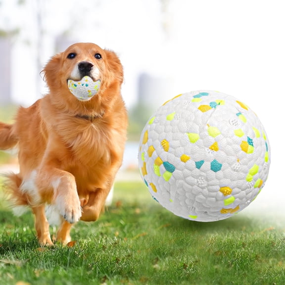 CyperGlory Interactive Dog Toys, Squeaker Dog Balls, Water Toys for Dogs, E-TPU Chew Toy, 2.75 inch, White