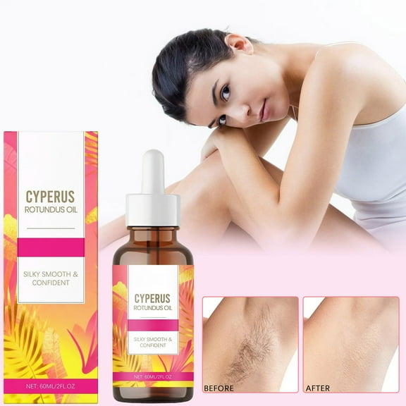 Cyperus Rotundus Oil, Cyprus Rotundus Oil for Hair Removal, Natural Hair Removal and Soothing Moisturizer, Reduces Body Hair Growth, Gentle Formula for All Skin Types​, Removal Oil for Hair, 2 Fl Oz
