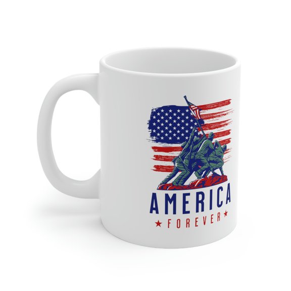 Cypher Sage America Forever Patriotic Troops Mug / 11oz White Ceramic Mug