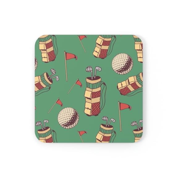Cypher Sage Golf 4-Piece Corkwood Coaster Set