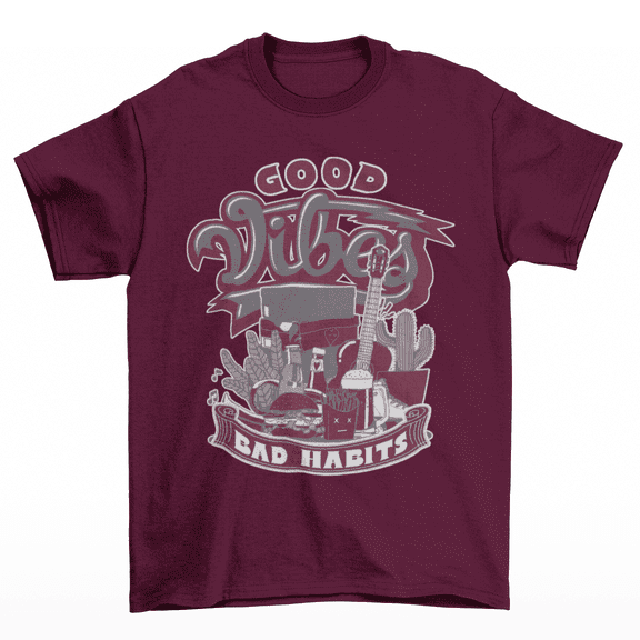 Cypher Sage Good Vibes Burgundy Retro Sneaker Shirt