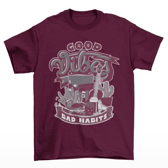 Cypher Sage Good Vibes Burgundy Retro Sneaker Shirt