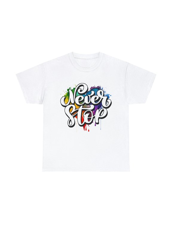 Never Stop Pride Short Sleeve White Shirt