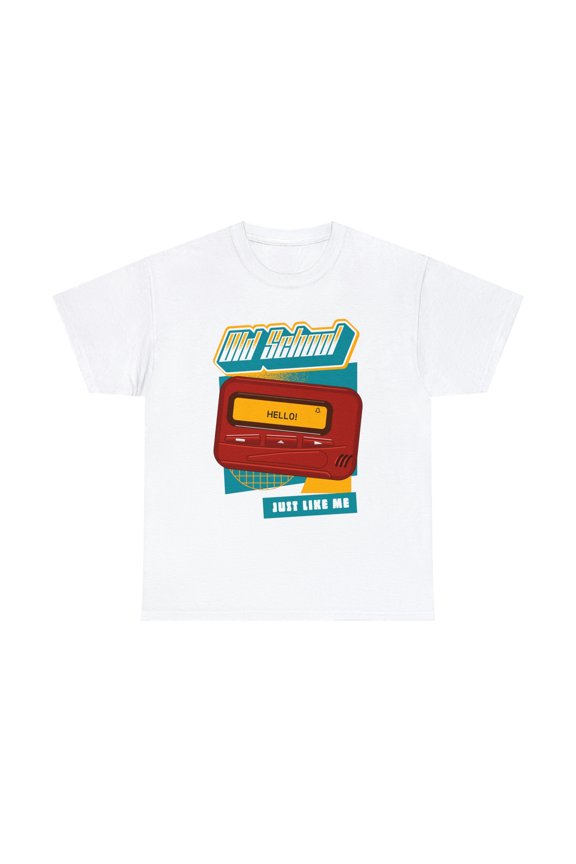 Old School Like Me Pager Short Sleeve White Shirt