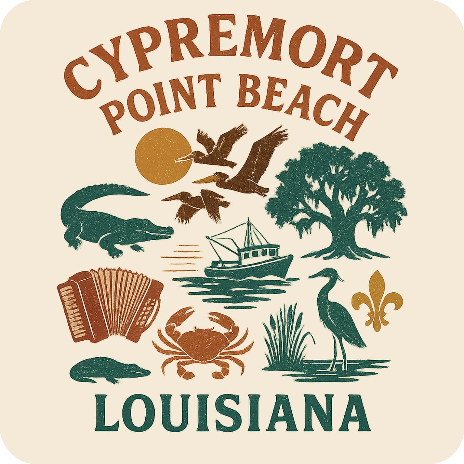 Cypremort Point Beach Louisiana Keepsakes Souvenir Vinyl Sticker ...