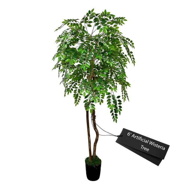 Cypress & Alabaster 38400 Handmade 6' Artificial Wisteria Tree In Home ...
