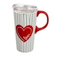 thumbnail image 1 of Evergreen Ceramic Travel Cup, 17 OZ. ,w/box and Tritan Lid, Connected Heart, 1 of 3