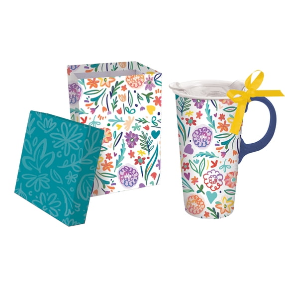 Cypress Ceramic Travel Cup with Tritan Lid and Gift Ribbon, 17 oz., Hope & Kindness