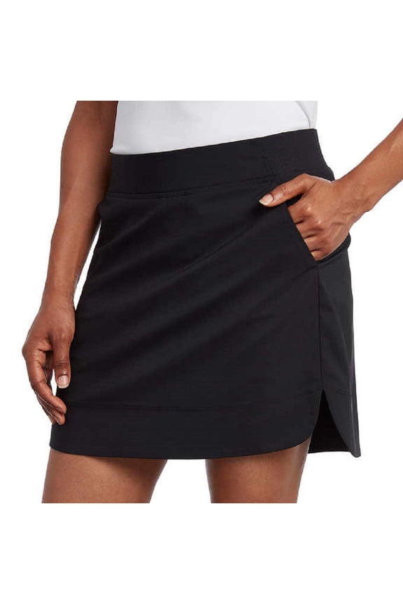 Women's Skort Built-in Shorts Tummy Smoothing (Black, Small)