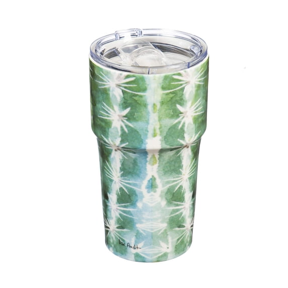 Cypress Double Wall Ceramic Companion Cup with Tritan Lid, 13 OZ, Sunning Catcus