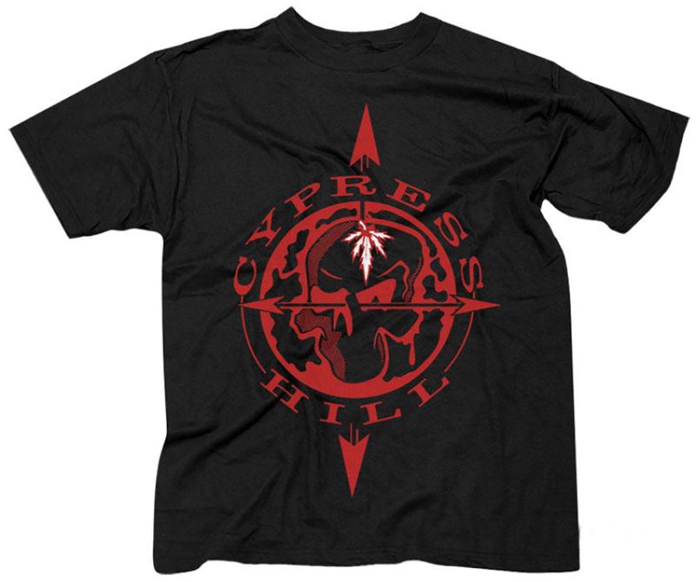 Cypress Hill グラフィックTシャツ 黒 Cypress Hill Men's Black Skull & Compass T-Shirt Large Black