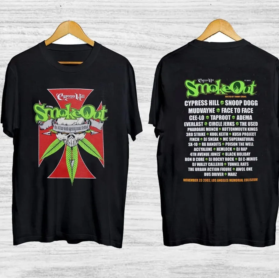 Cypress Hill Smoke Out Festival 2002 Shirt Cotton Double Sides For 