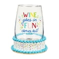 thumbnail image 1 of Cypress Home 17 OZ Wine Glass with Coaster Base, Wine Goes In, 1 of 1