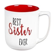 Cypress Home Best Sister Ever Ceramic Coffee Cup - 5 x 4 x 4 Inches Durable and Stylish Homegoods and Kitchen Accessories For Every Home and Apartment