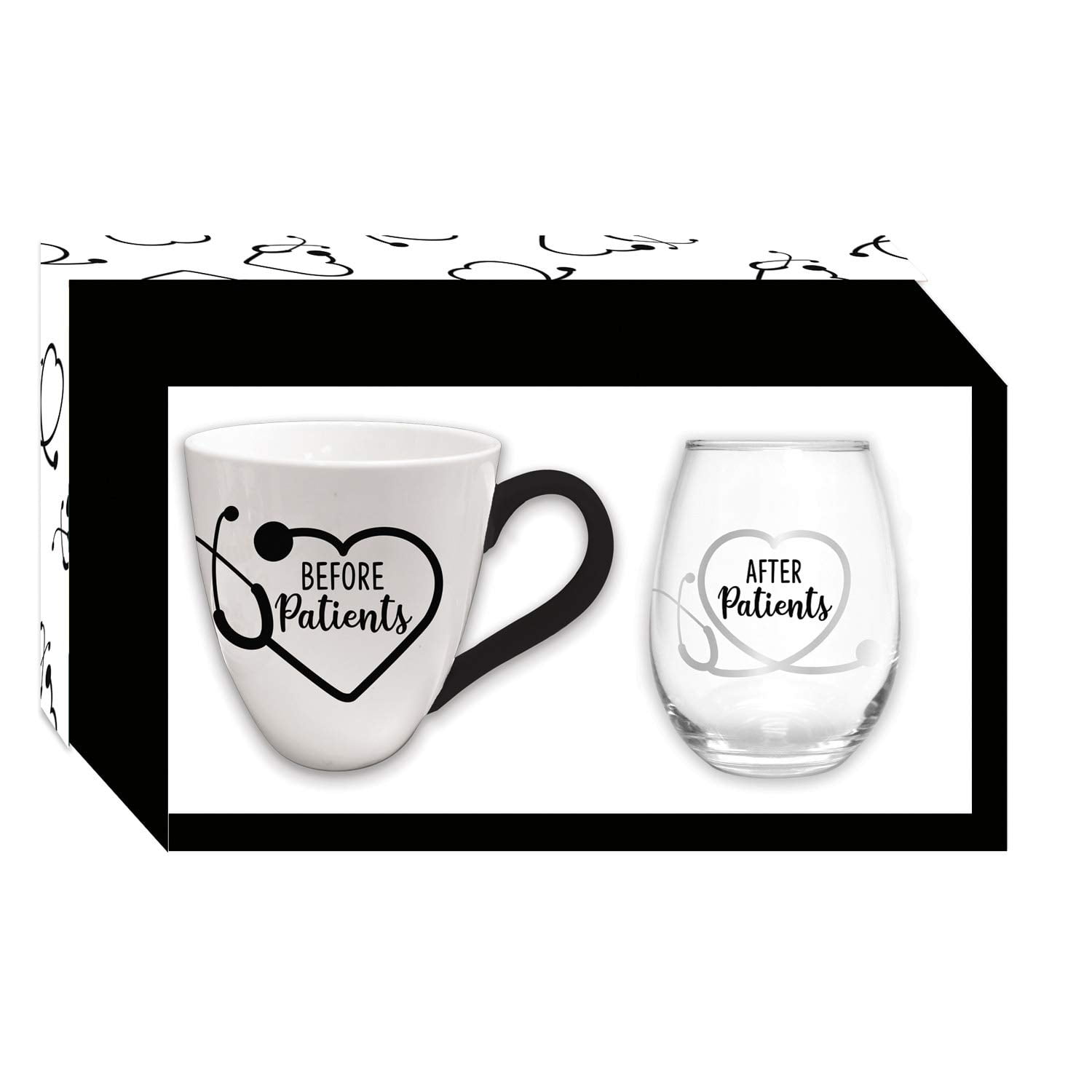 Before Patients After Patients Coffee Mug and Wine Tumbler Set