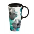 thumbnail image 1 of Cypress Home Ceramic Watercolor Floral Travel Coffee Mug, 17 ounces, 1 of 3