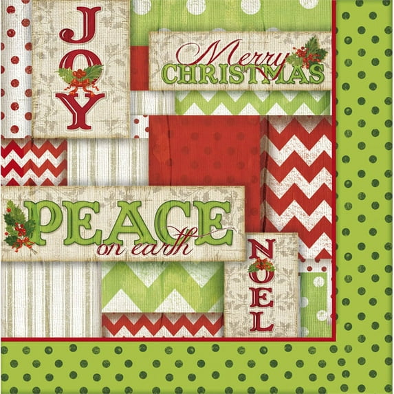 Cypress Home Holiday Cheer Peace Paper Cocktail Napkins, 20 count