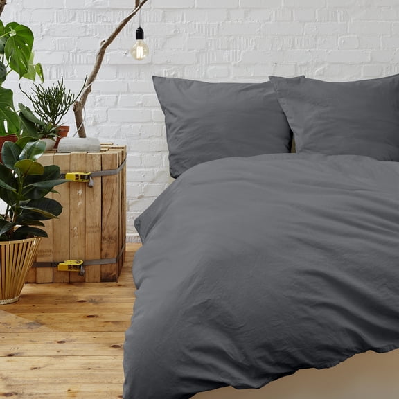 Cypress Linen Collection 1800 Series 3-Piece Gray Duvet Sets